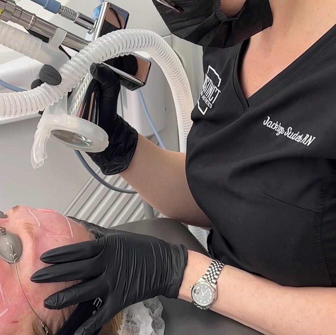 Nurse Jacklyn performing an Ablative Laser Resurfacing Treatment with the Contour TRL by Sciton Lasers