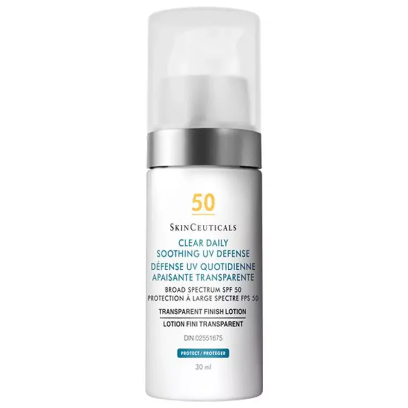 SkinCeuticals Clear Daily Soothing UV Defense SPF 50 in a 30 mL pump bottle